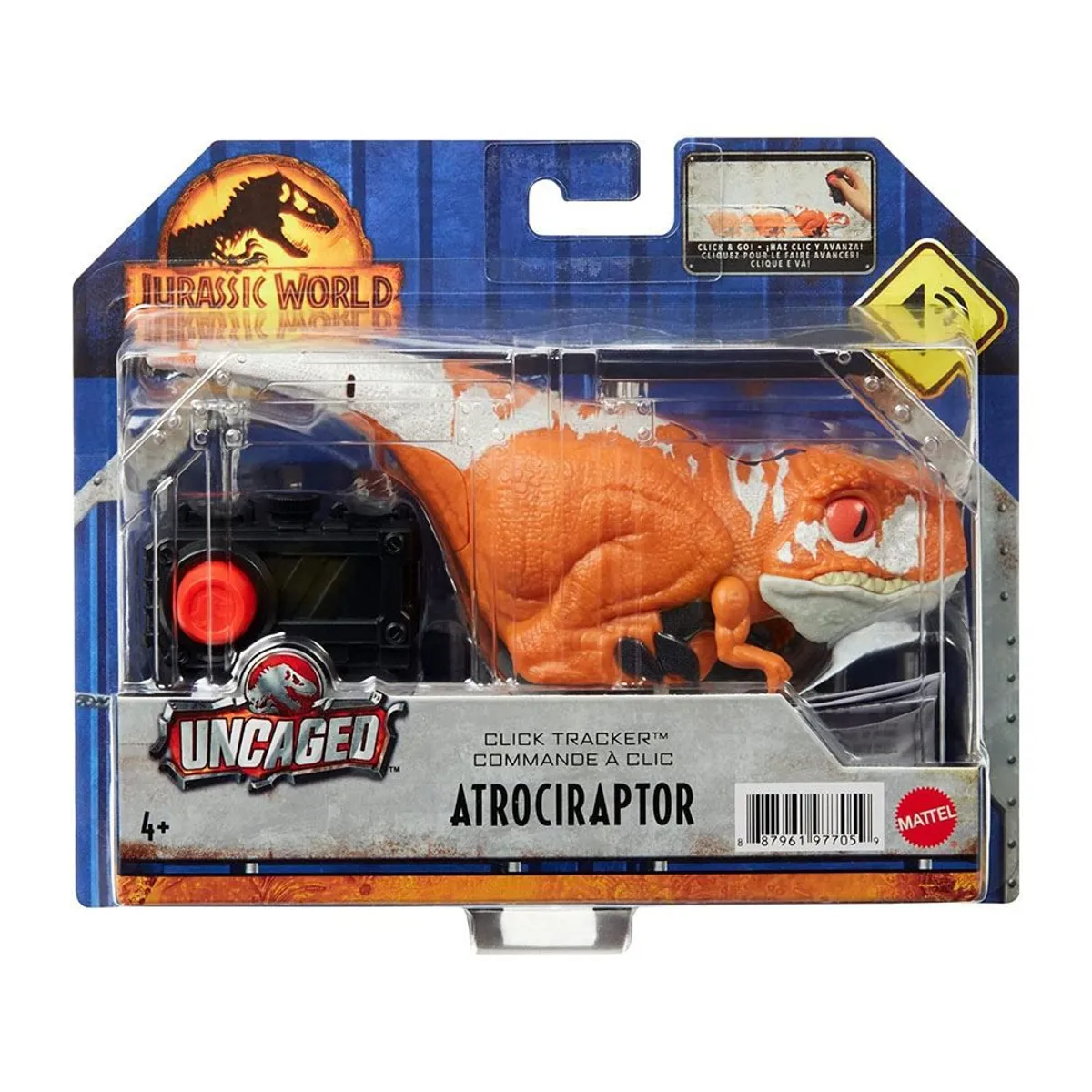 JURASSIC WORLD - Jurassic World Dominion Clicker Tracker Atrociraptor Naranja
