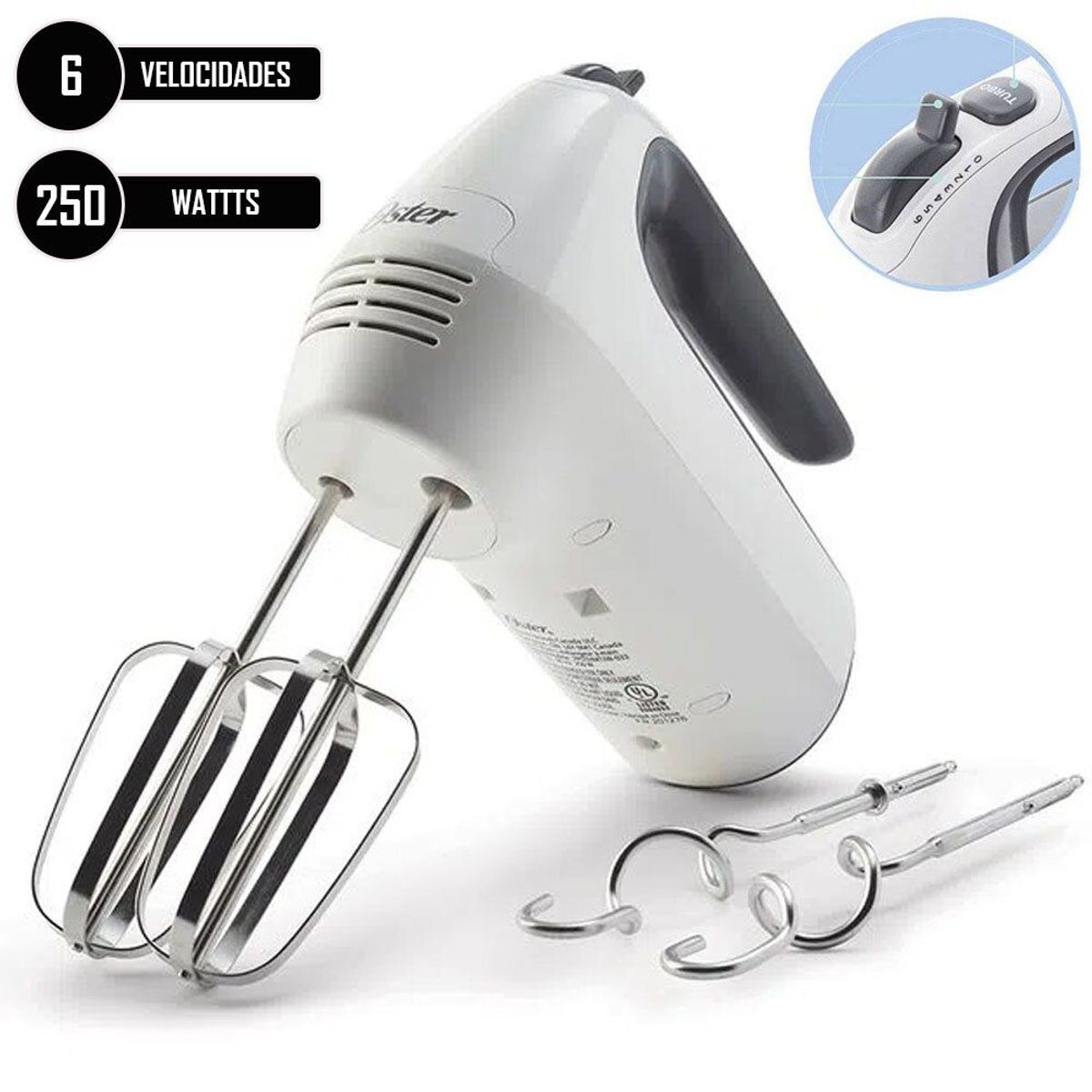 OSTER - Batidora de Mano 6Vel Turbo 250W FPSTHM3532