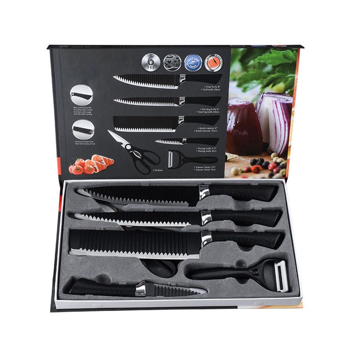 S/M - Set de Cuchillos de 6 PCS Colección de Cuchillos Cocina pelador