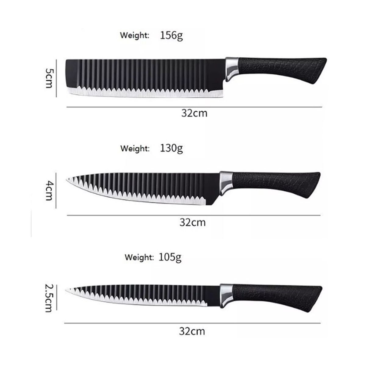 S/M - Set de Cuchillos de 6 PCS Colección de Cuchillos Cocina pelador