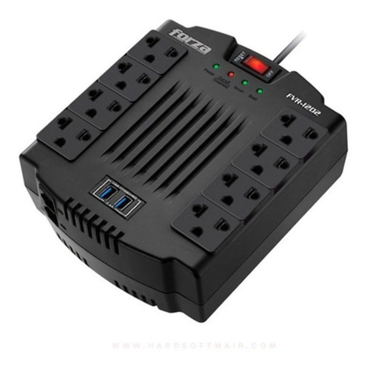 FORZA - Estabilizador Forza de 1200VA/600W 8 Tomas FVR-1202USB