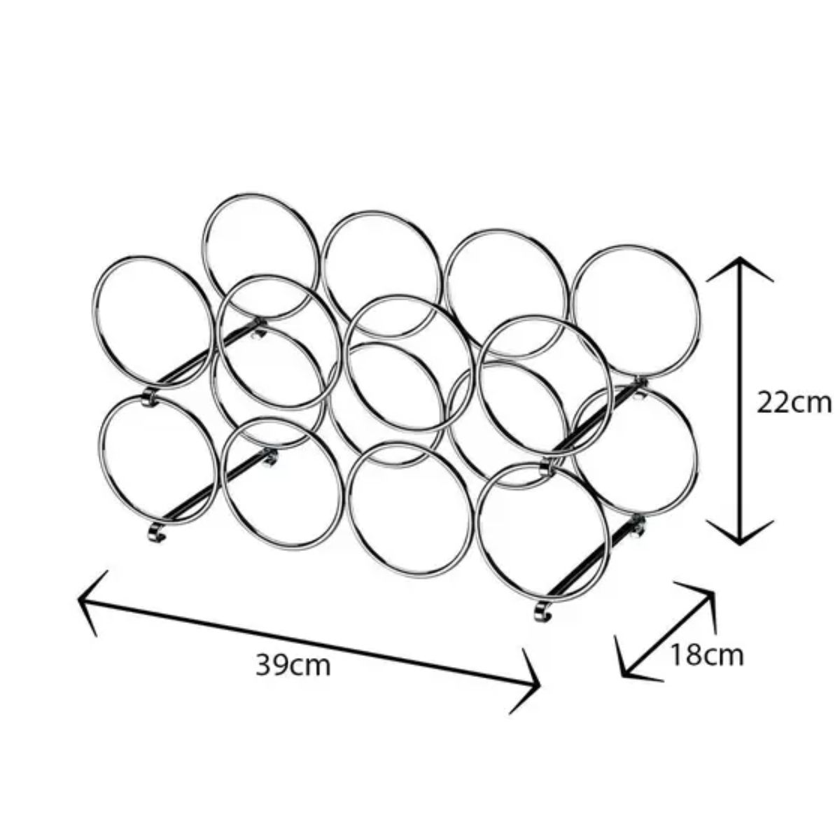 FUTURE - Rack 8 botellas de vino apilable acero Future plata