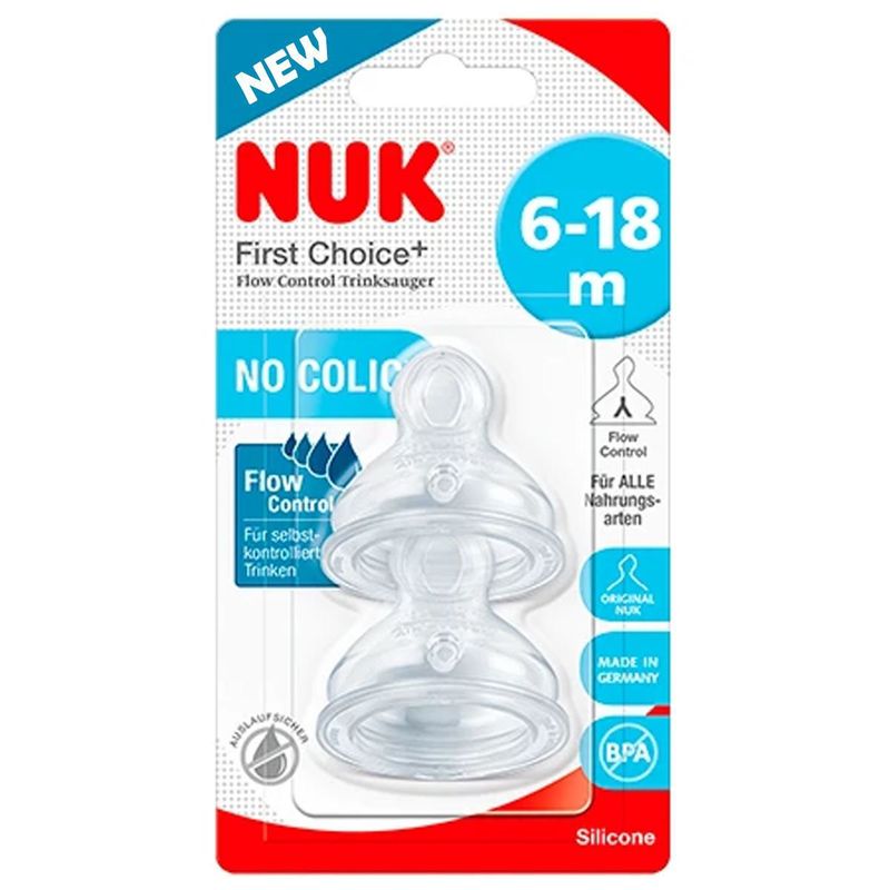 NUK - Tetina First Choice Control de Flujo Y de 6-18 Meses x2