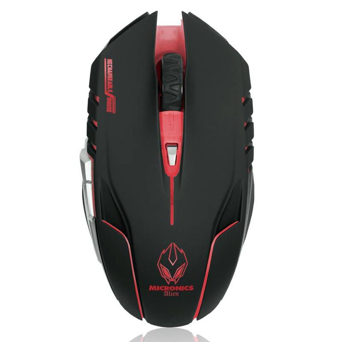 MICRONICS - Mouse Gamer Alien  Inalambrico Recargable Usb Black