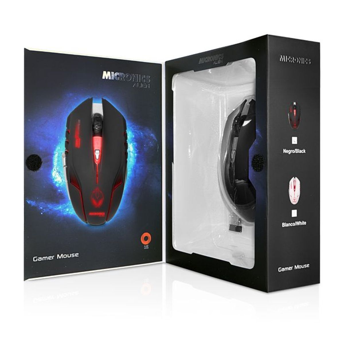 MICRONICS - Mouse Gamer Alien  Inalambrico Recargable Usb Black