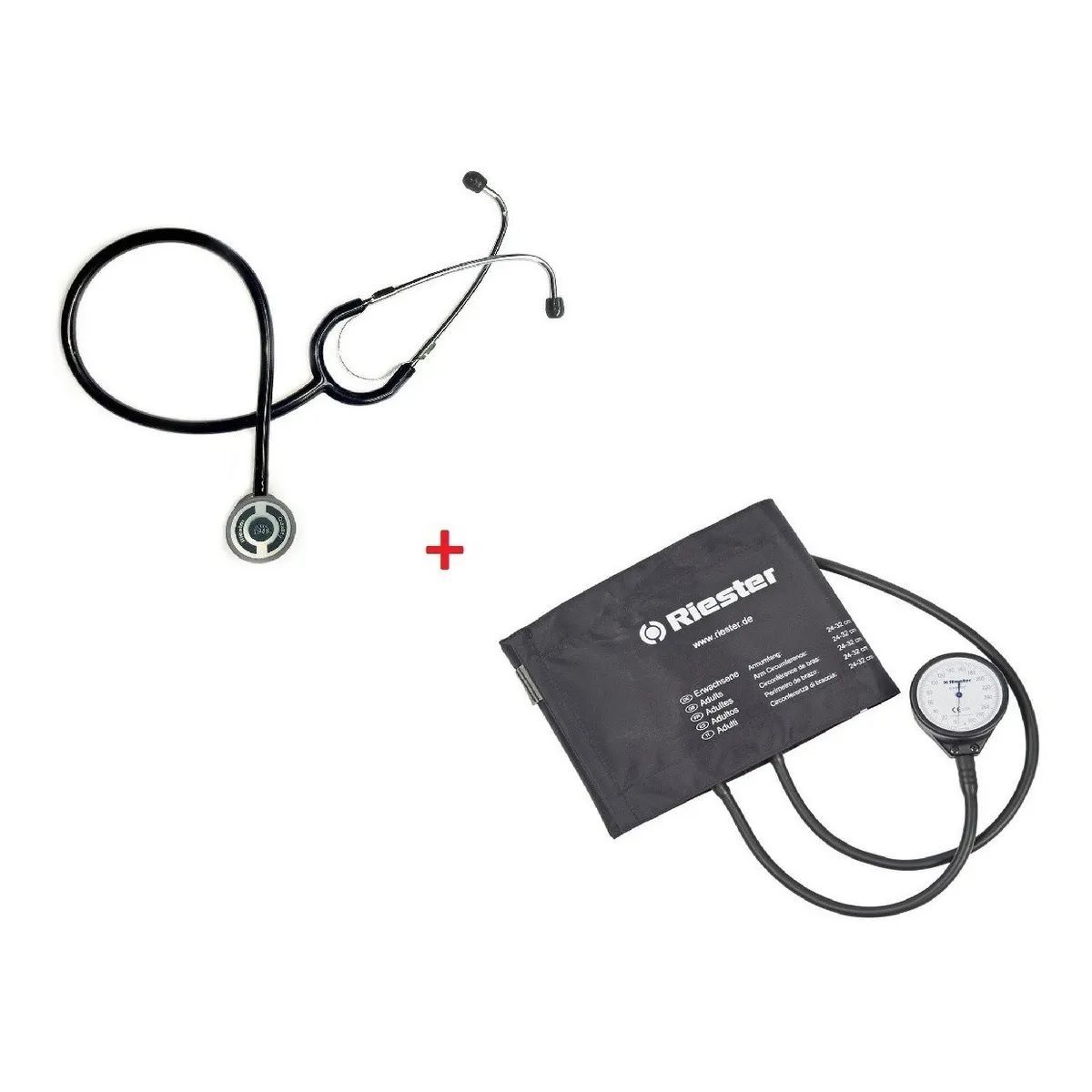 RIESTER - TENSIOMETRO MANUAL Y ESTETOSCOPIO - RIESTER NEGRO