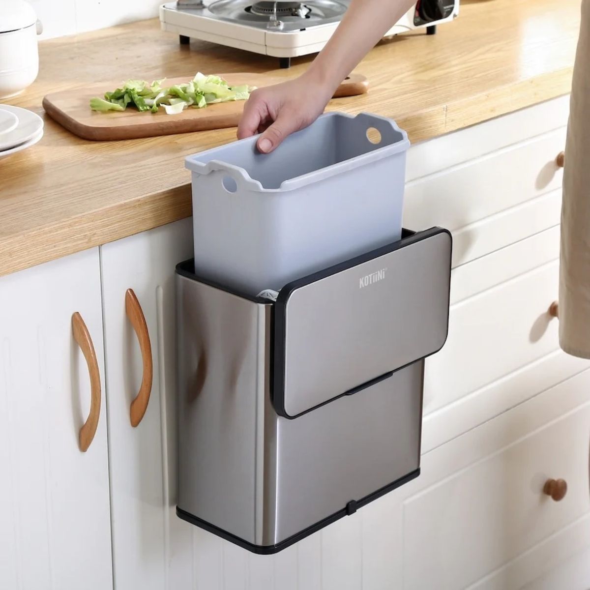 KOTIINI - Basurero gabinete acero Kotiini 6L