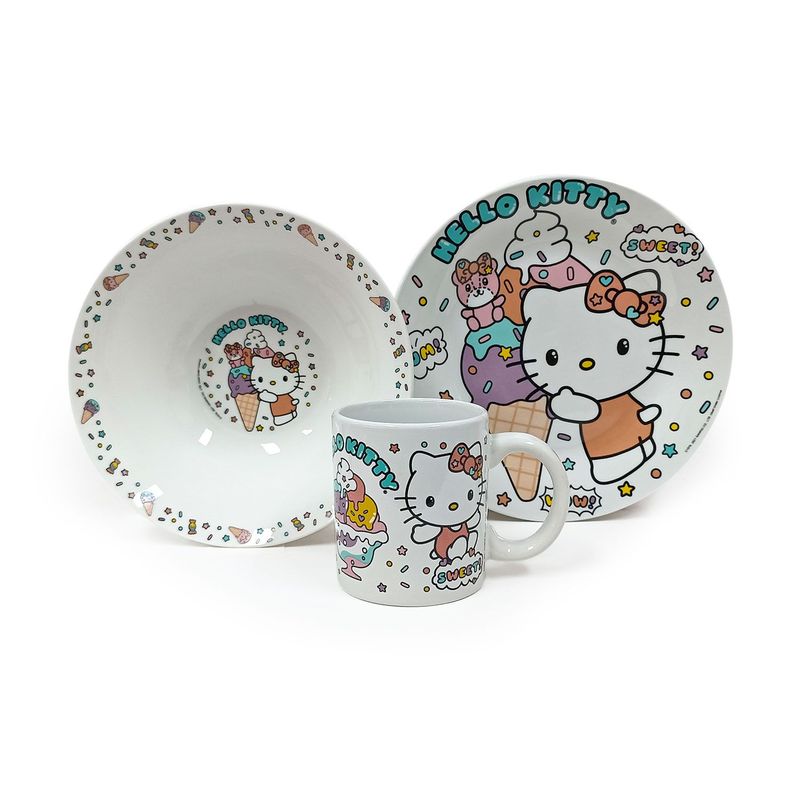 SCOOL - Set ceramica x3 piezas bowlplatotaza-kitty