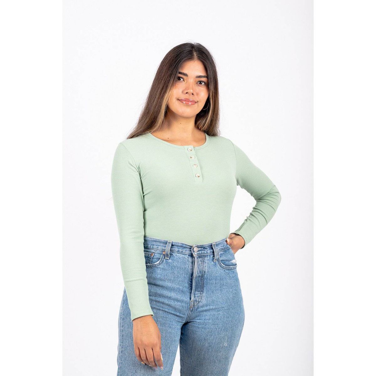 PYT - Polo Algodón Rib Manga Larga Mujer.-