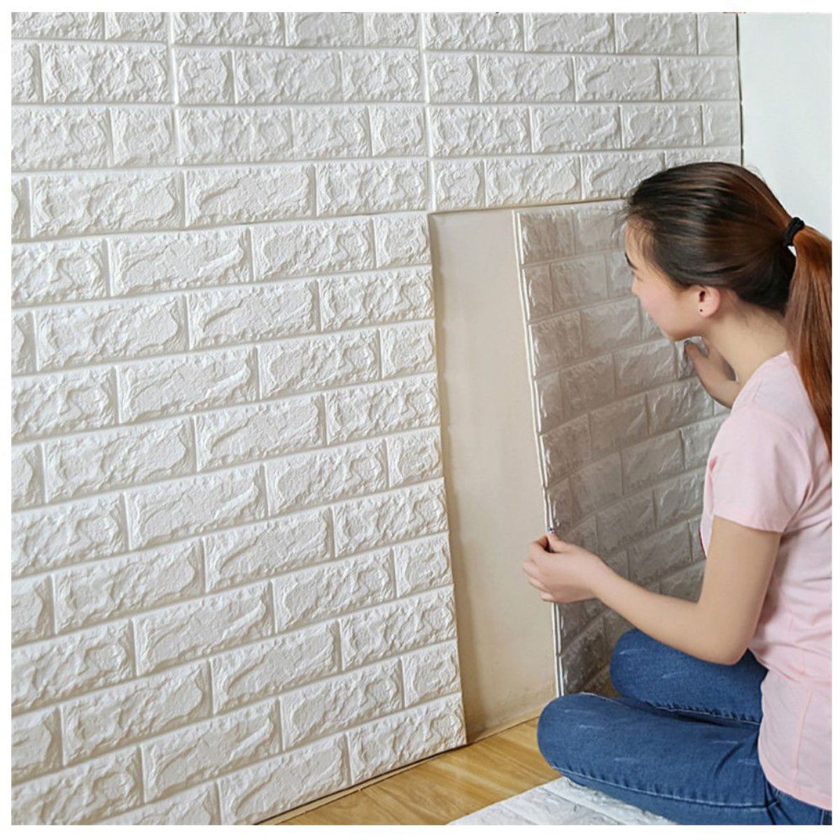 GENERICO - Papel Mural En 3D Espuma Decorativa Adhesiva 3mm de Espesor Pack x3