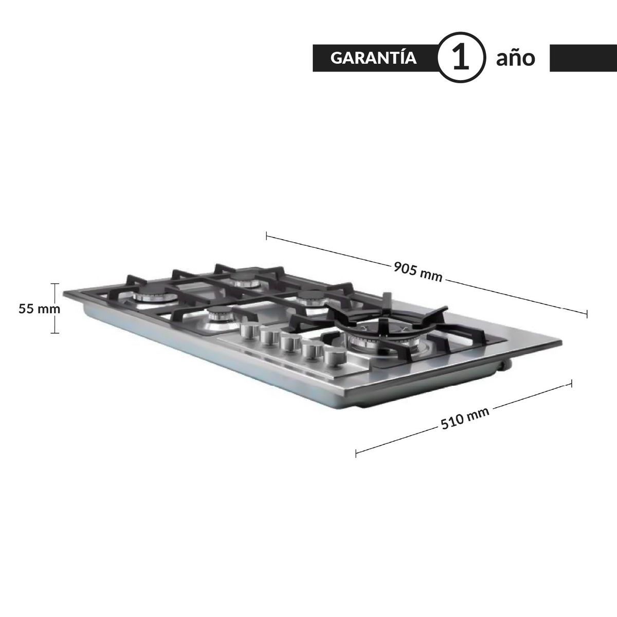 FDV - Encimera Fdv Deluxe Elite 95 Gas 5 hornillas GLP (Balón)