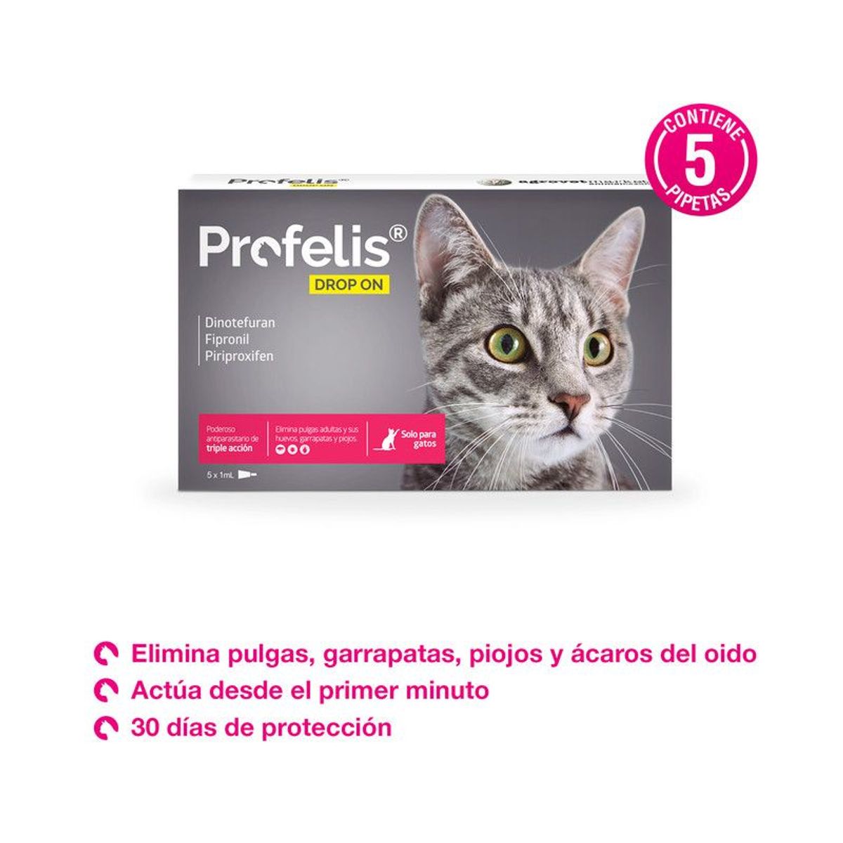 PROFELIS - ANTIPULGAS PARA GATOS PROFELIS DROP ON CJA 5 PIP X 1 ML