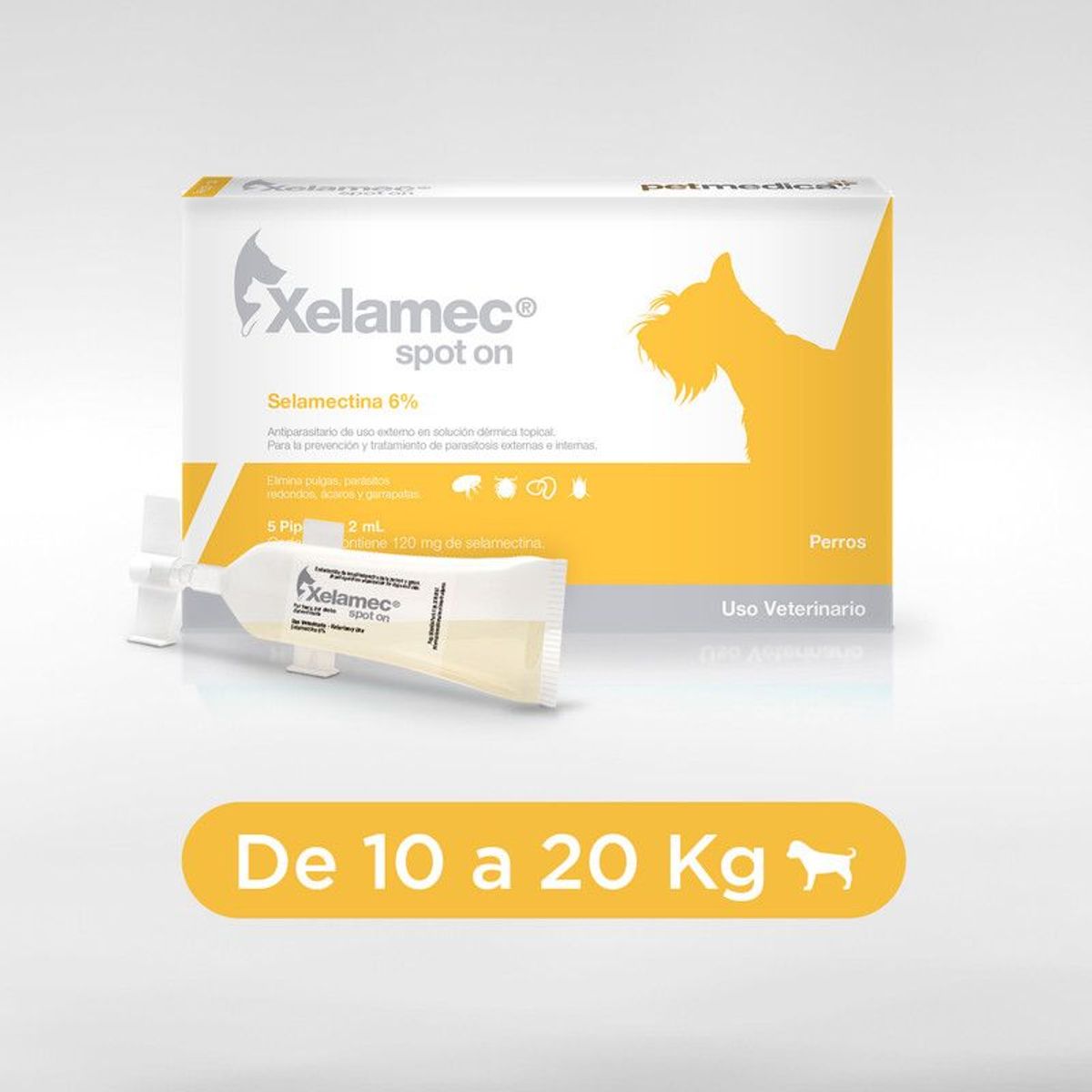 XELAMEC - ANTIPULGAS PARA PERROS Y GATOS XELAMEC DE 10-20KG X5PIPETAS