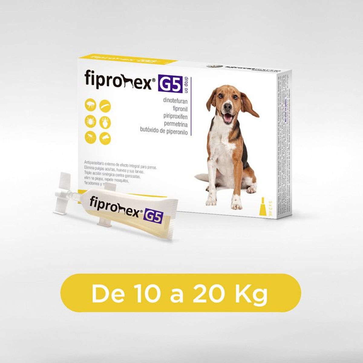 FIPRONEX - ANTIPULGAS PARA PERROS FIPRONEX G5 DROP ON 10-20kg X 5 PIP
