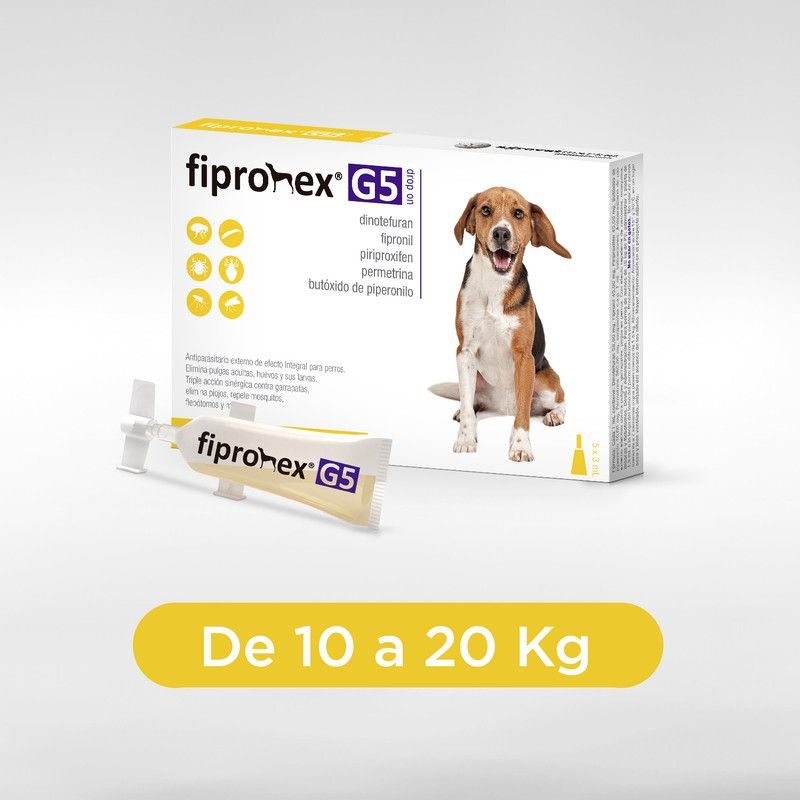 FIPRONEX - ANTIPULGAS PARA PERROS FIPRONEX G5 DROP ON 10-20kg X 5 PIP