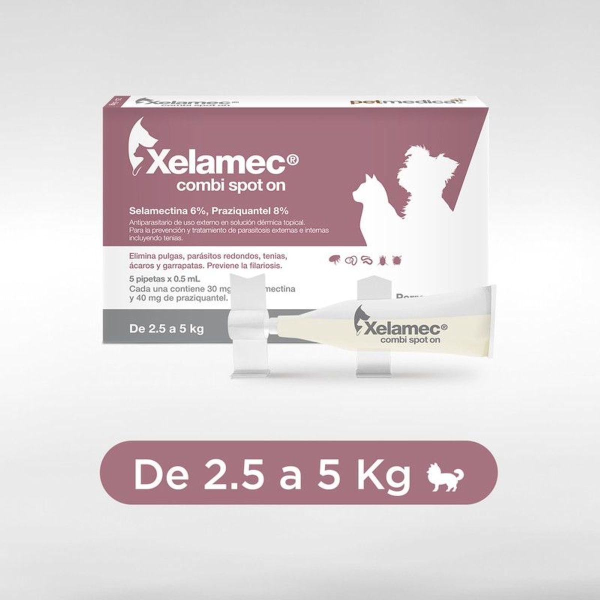 XELAMEC - ANTIPULGAS PERROS Y GATOS XELAMEC COMBI DE 2.5-5 KG X 5 PIP