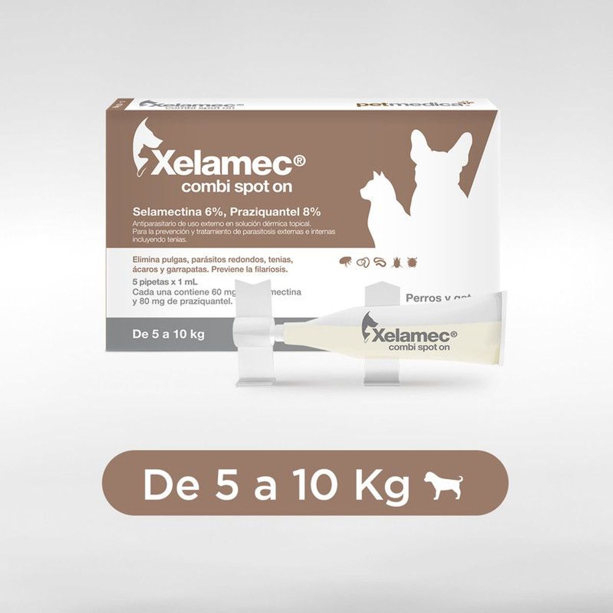 XELAMEC - ANTIPULGAS PERROS Y GATOS XELAMEC COMBI DE 5-10KG X5 PIPETAS
