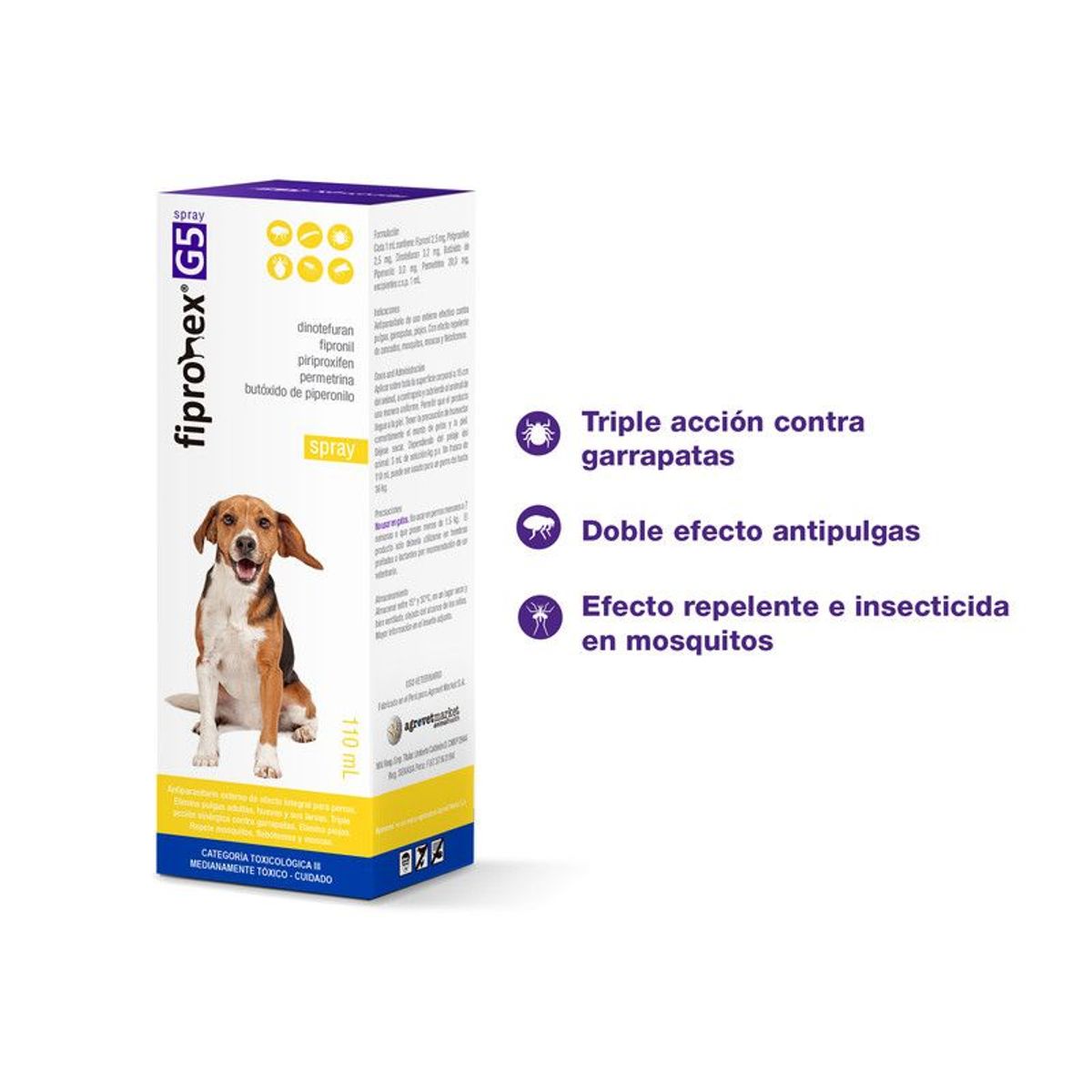 FIPRONEX - ANTIPULGAS PARA PERROS FIPRONEX G5 SPRAY X 110 ML