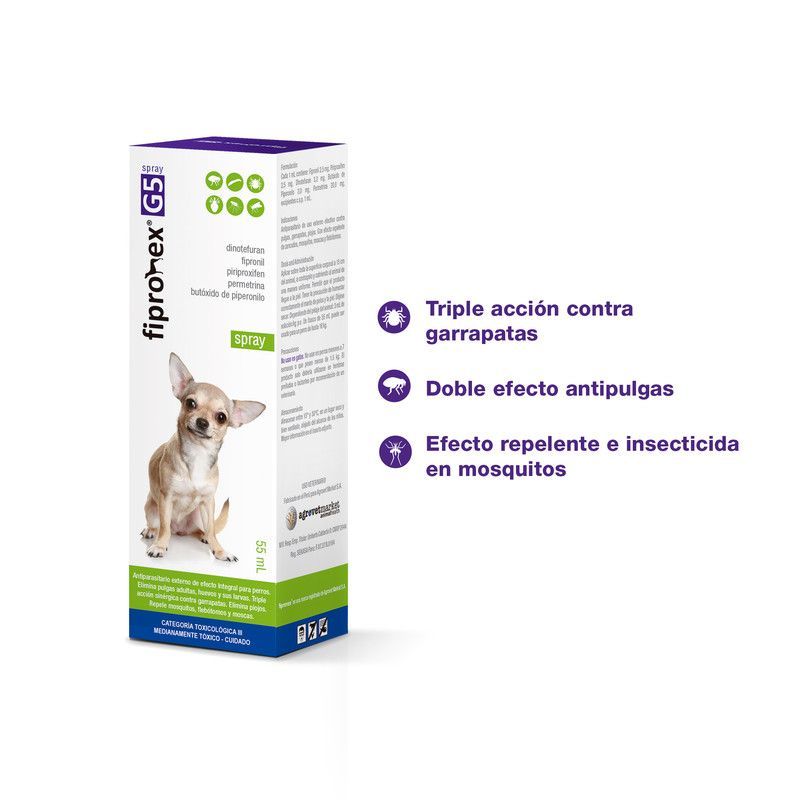 FIPRONEX - ANTIPULGAS PARA PERROS FIPRONEX G5 SPRAY X 55 ML