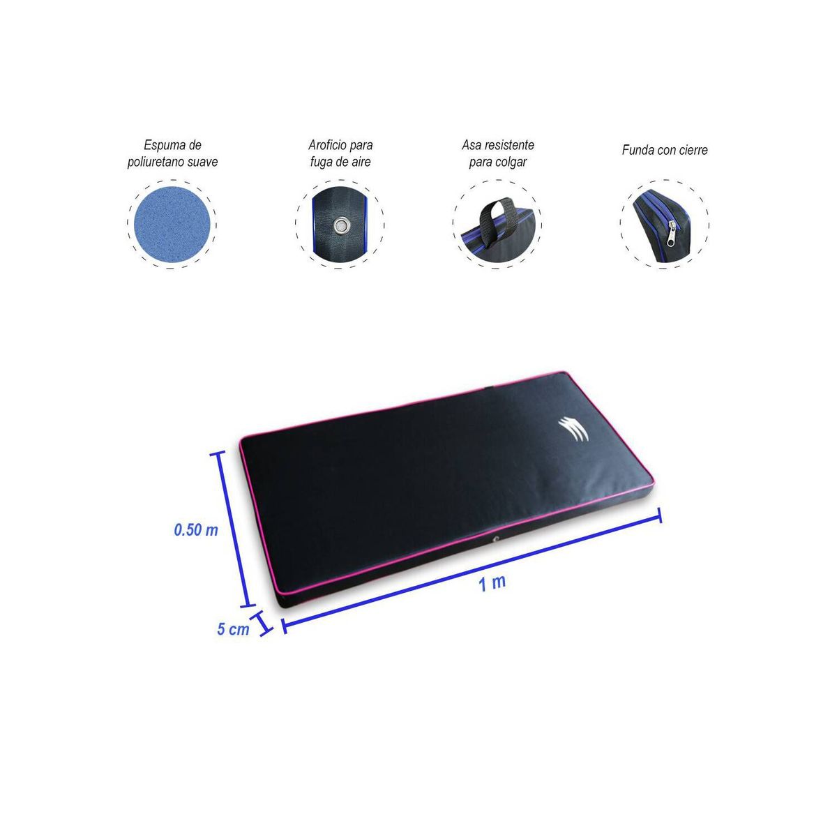 GENERICO - Colchoneta para Gimnasia y Ejercicios de 1m