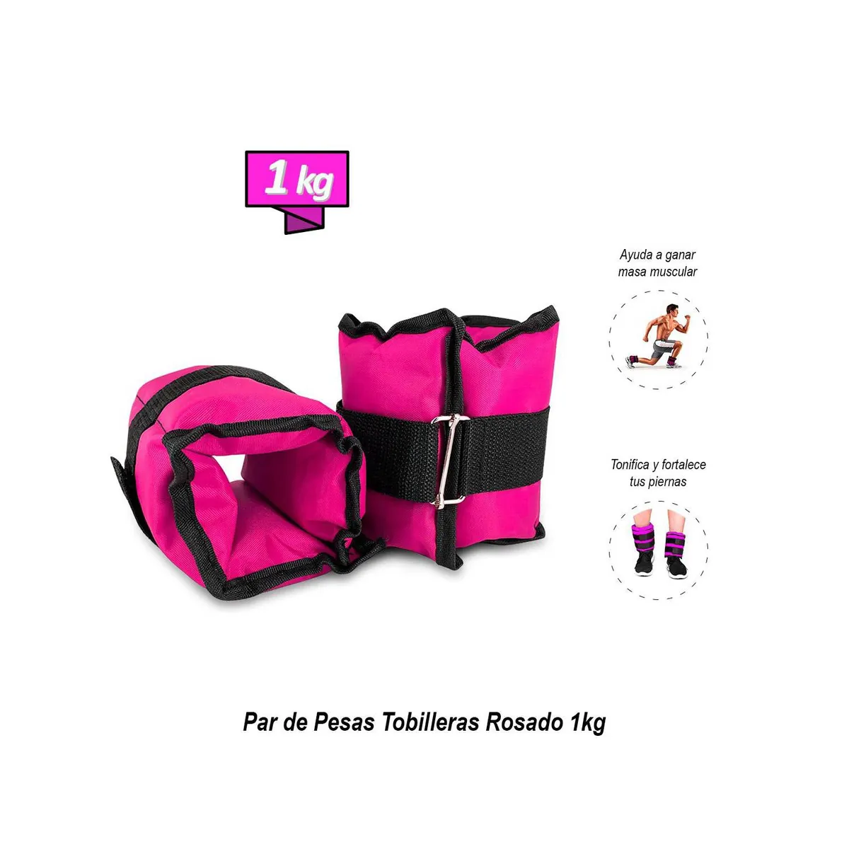 SASARU - Pesas Tobilleras de 1kg Rosado