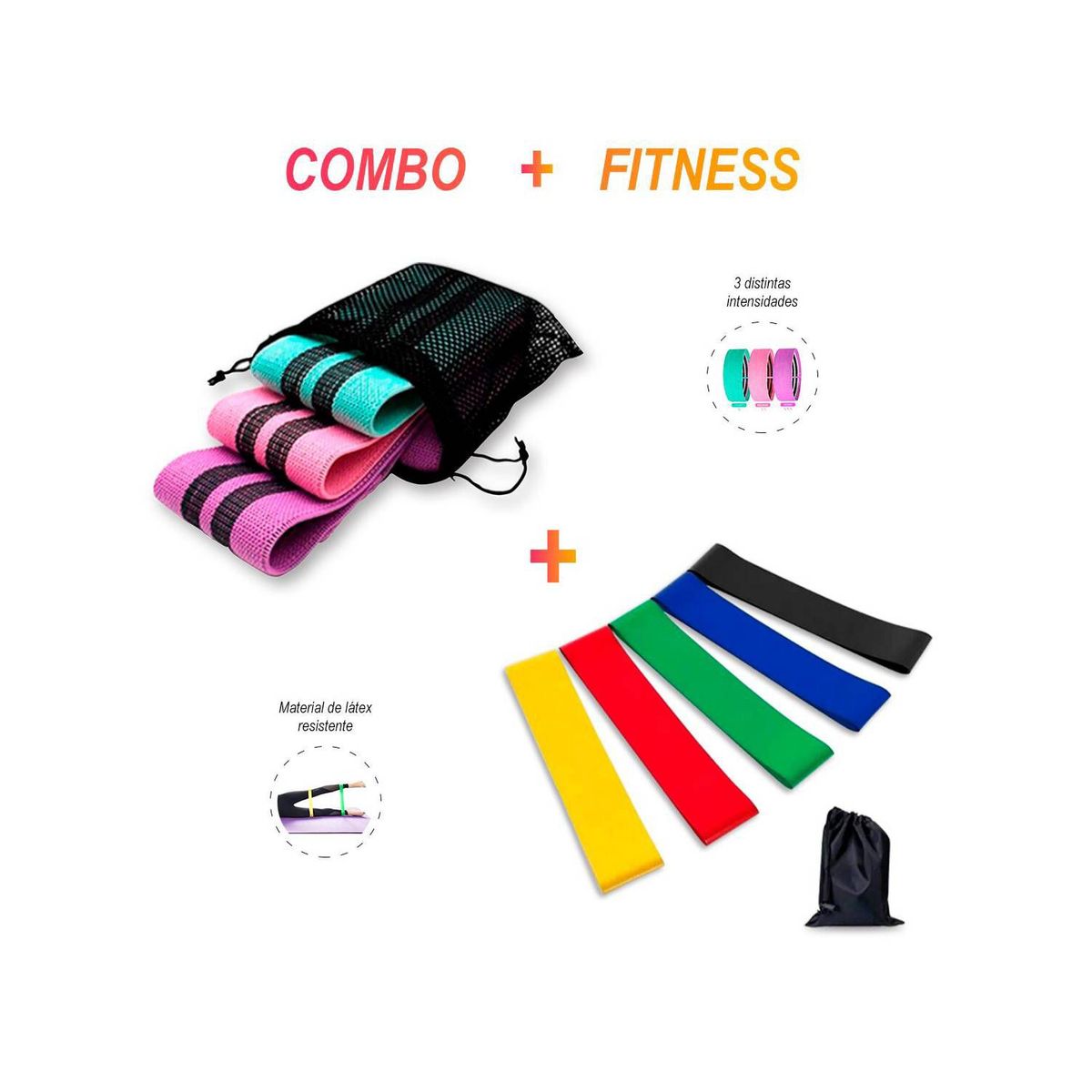 SASARU - Bandas de Tela x3 uds+Bandas de 5 Intensidades