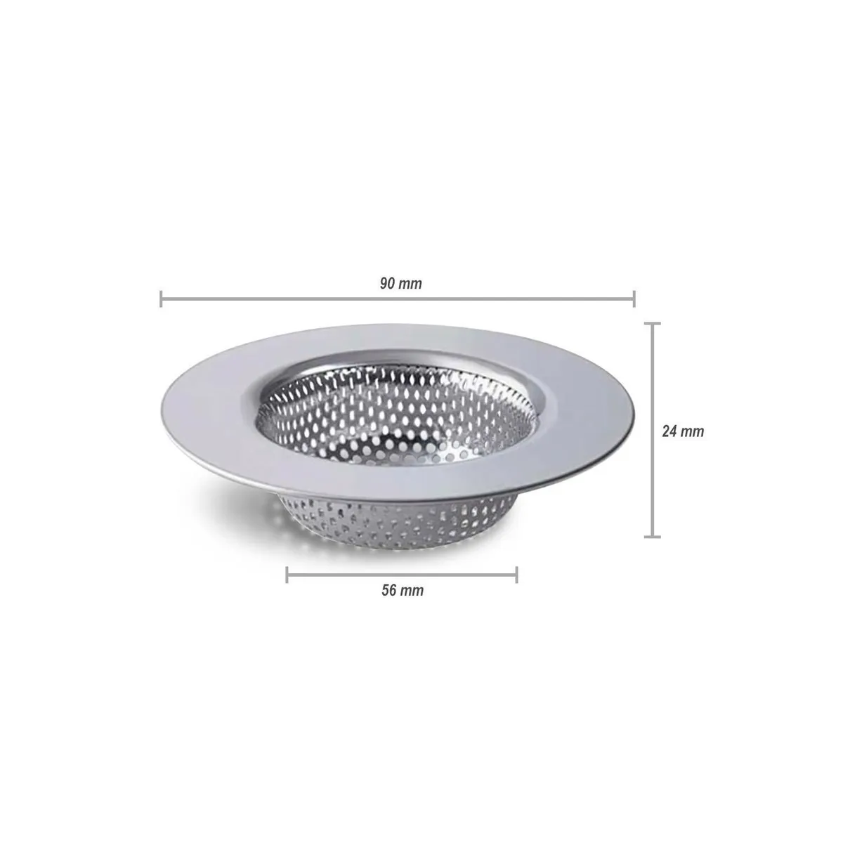 GENERICO - Rejilla Filtrador para Lavaderos de Acero Inoxidable 90mm