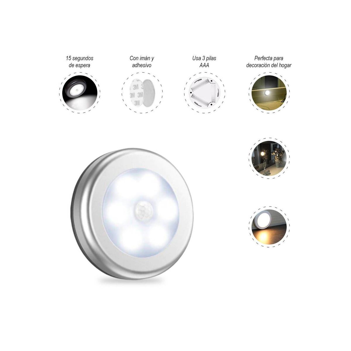 GENERICO - Lámpara LED Magnética con Sensor