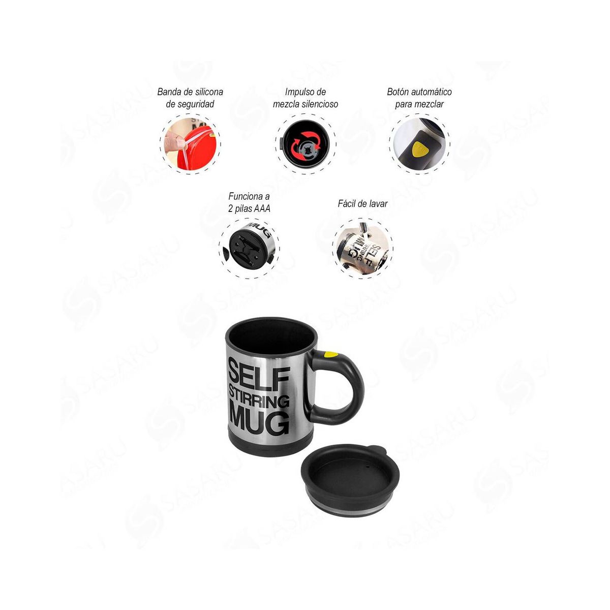 GENERICO - Taza Batidora Mezcladora Autoagitable a Pilas 400 ml