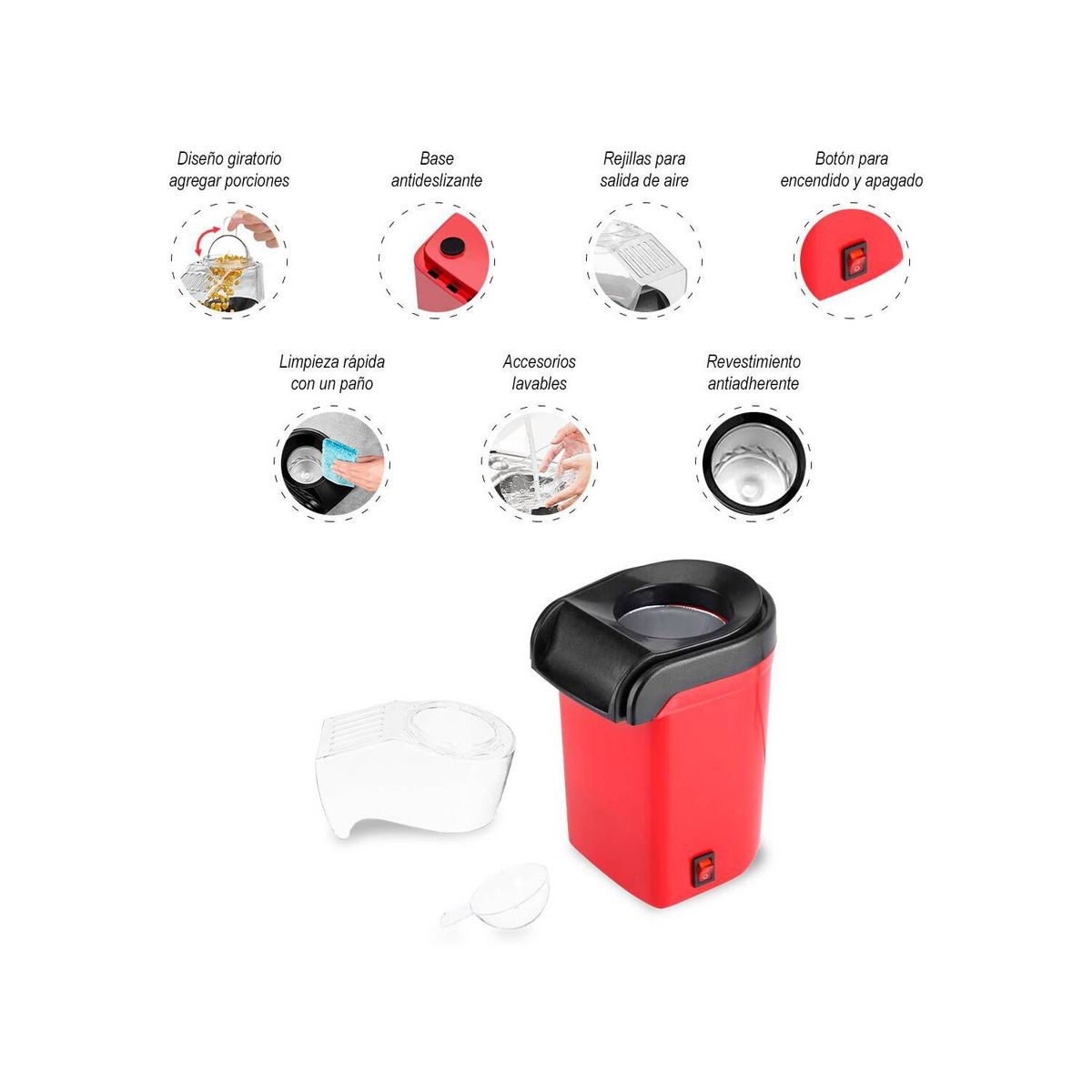 SASARU - Máquina para hacer Pop Corn Libre de Aceite