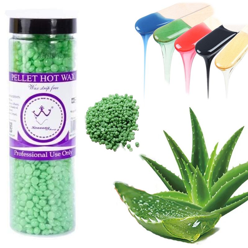 Cera depilatoria granulada 400g cera para depilar verde GENERICO