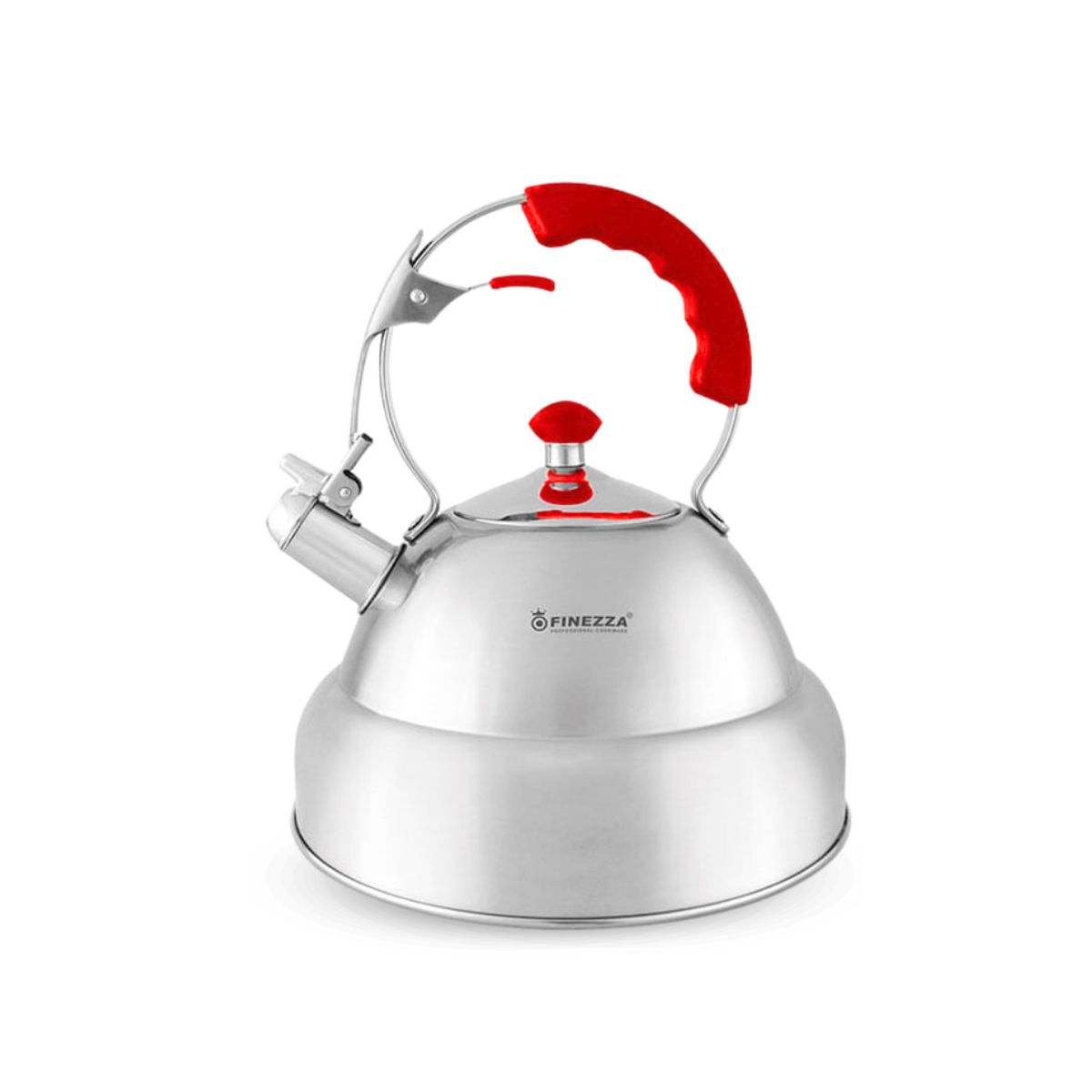 FINEZZA - Tetera de Cocina de 5 Litros FINEZZA Acero Inoxidable Rojo FF-T0030-IN