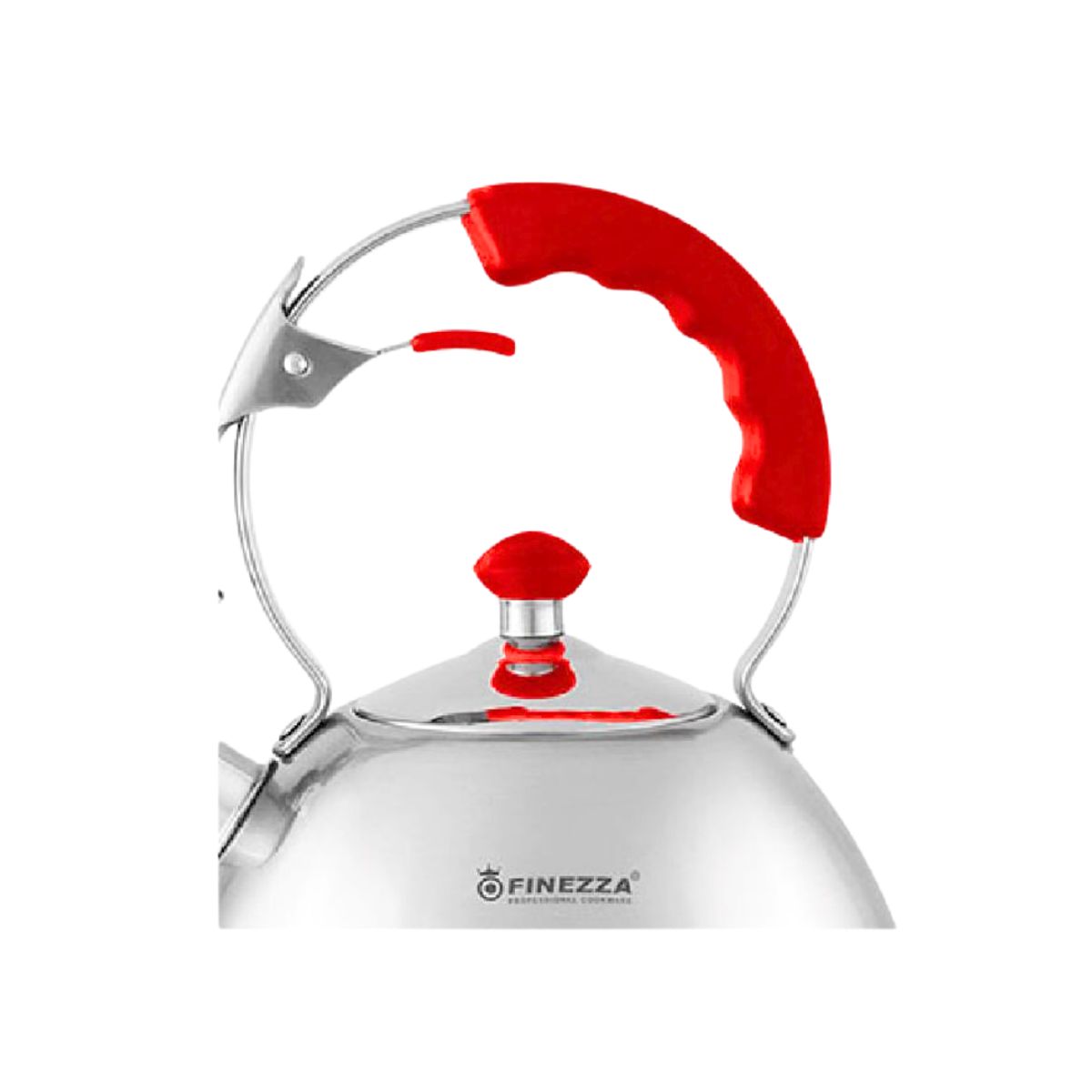 FINEZZA - Tetera de Cocina de 5 Litros FINEZZA Acero Inoxidable Rojo FF-T0030-IN
