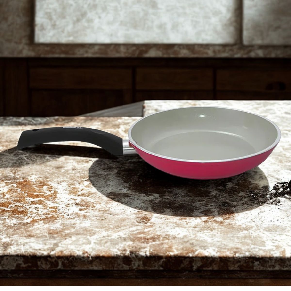 RECORD - Sartén de Cerámica RECORD Antiadherente de 26 cm Sin Tapa Rojo