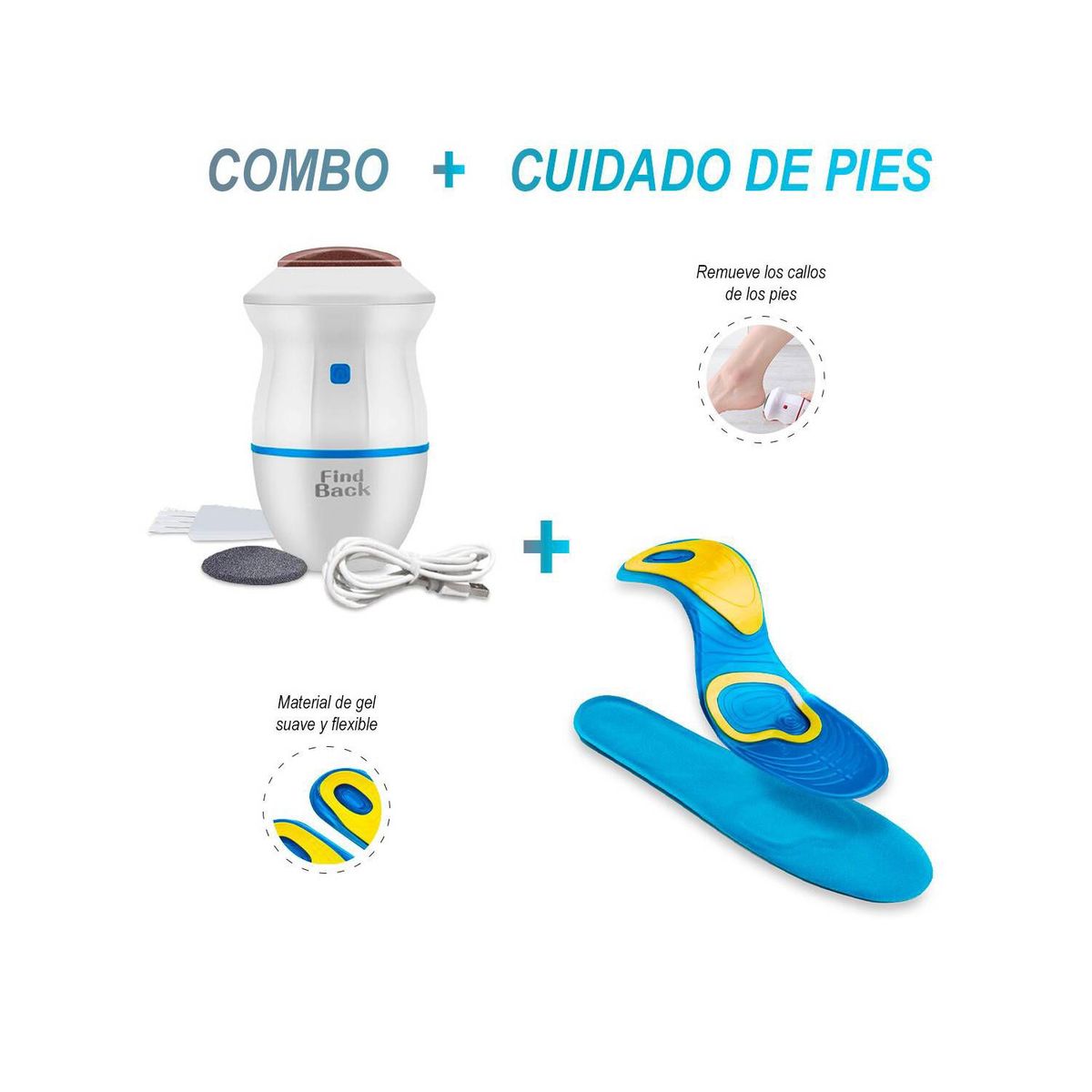 SASARU - Removedor callos eléctrico+plantilla ortopédica