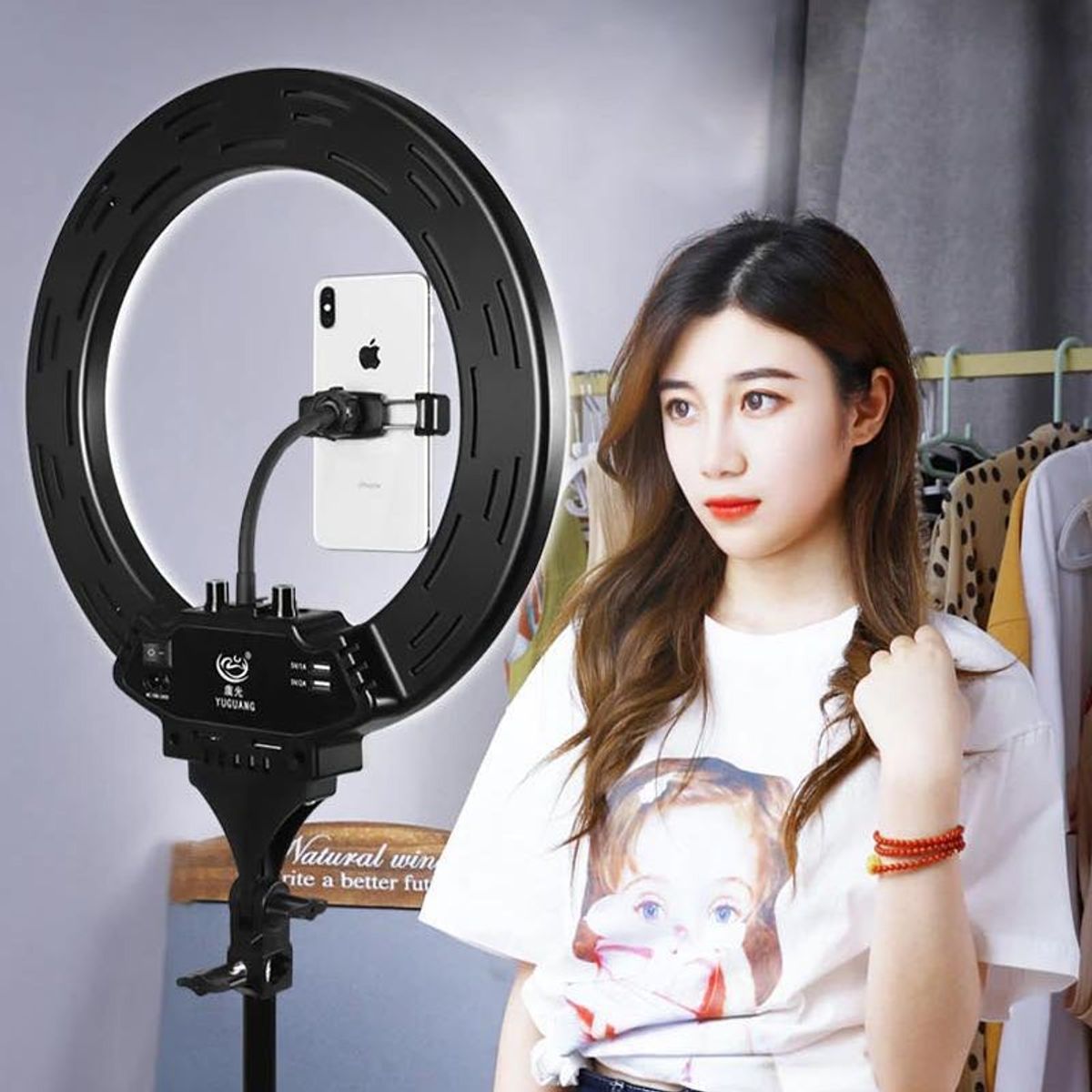 NEO DIGITAL - Trípode y Aro de Luz Led Pie 35cm Anillo para Celular Fotografía RL02