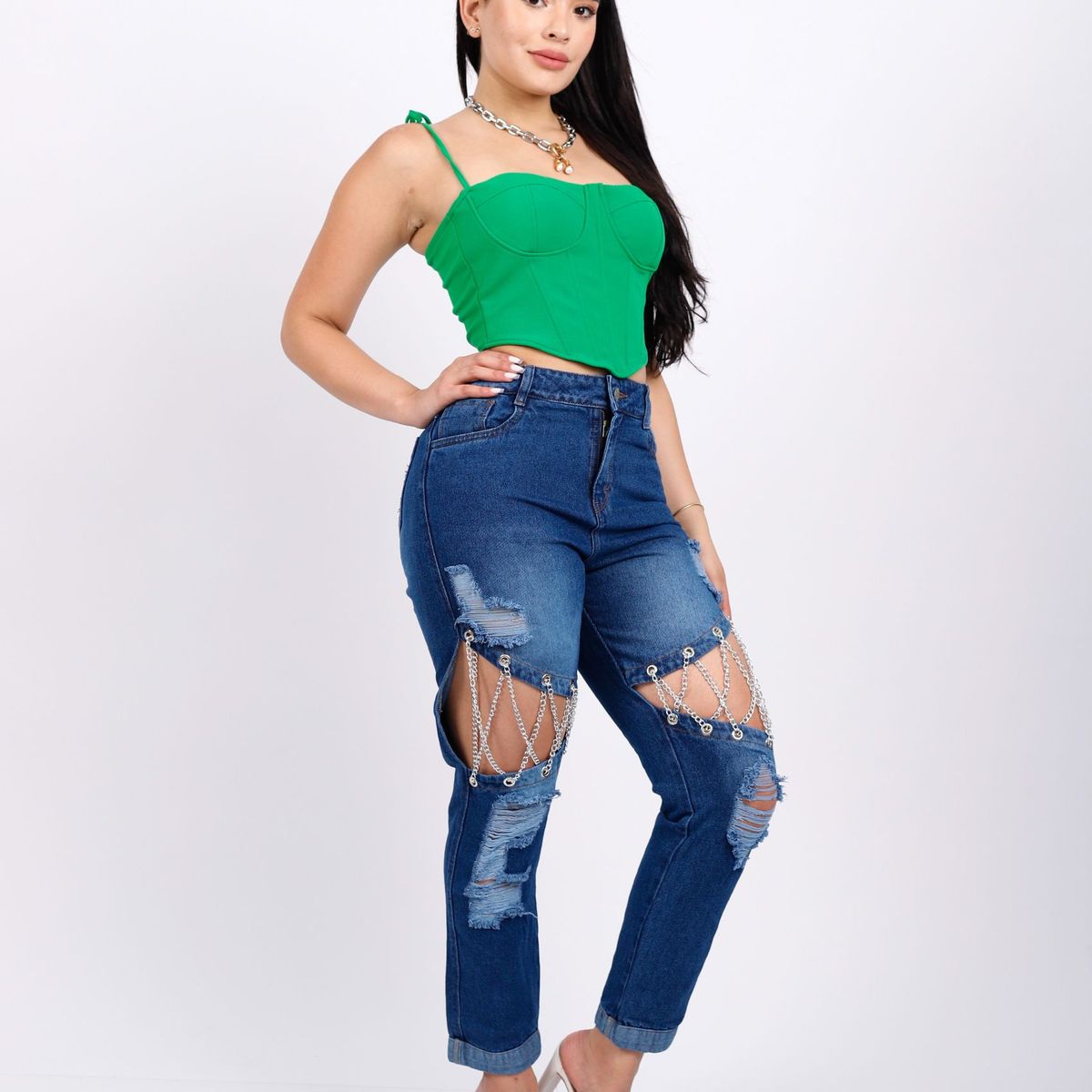 BENCUS JEANS - Pantalón Jeans Cadena Mujer Modelo Exclusivo