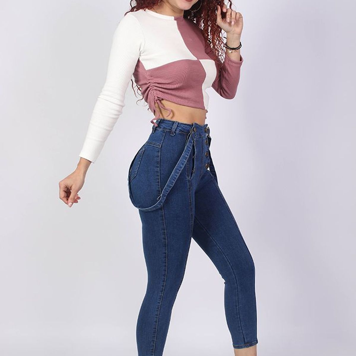 BENCUS JEANS - Pantalón Jeans Mujer Azul de Tirantes