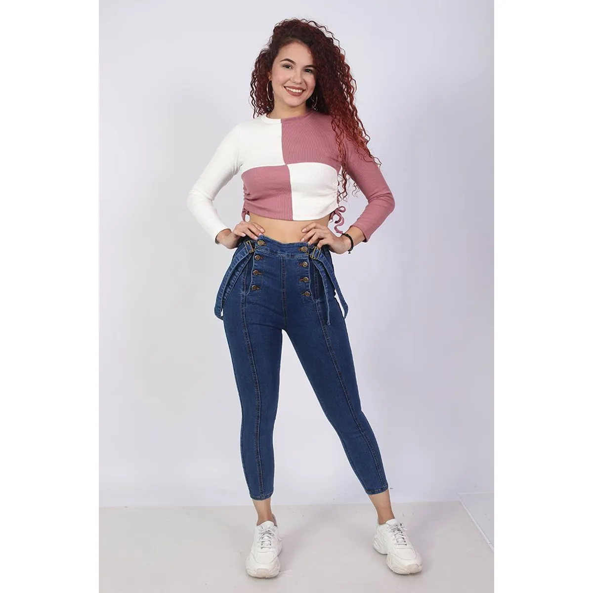 BENCUS JEANS - Pantalón Jeans Mujer Azul de Tirantes