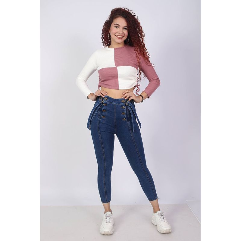 BENCUS JEANS - Pantalón Jeans Mujer Azul de Tirantes
