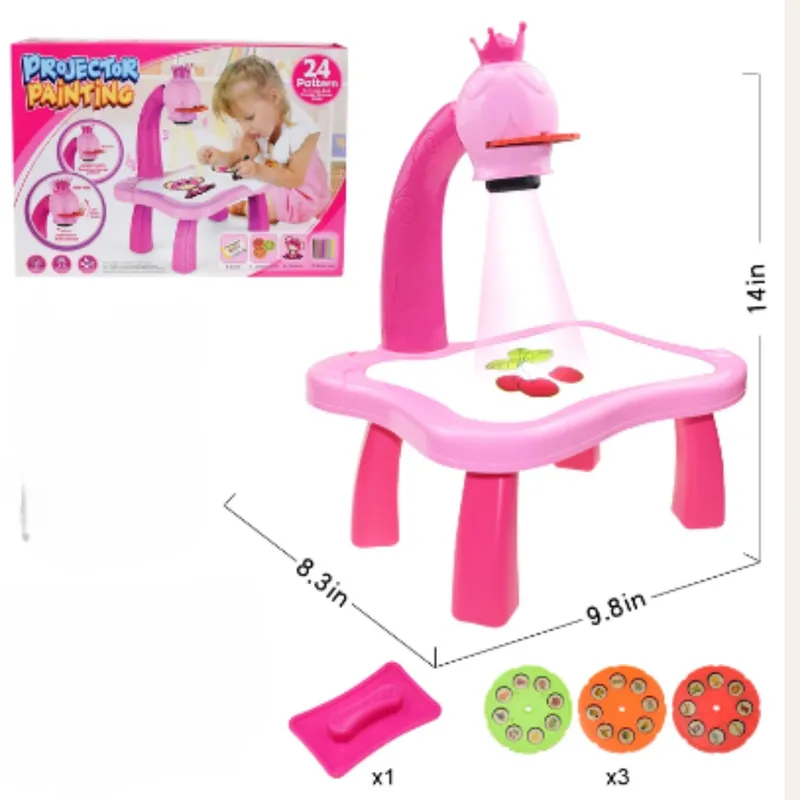 GENERAC - Pizarra Proyector de Dibujos Animados 3 en 1 rosado