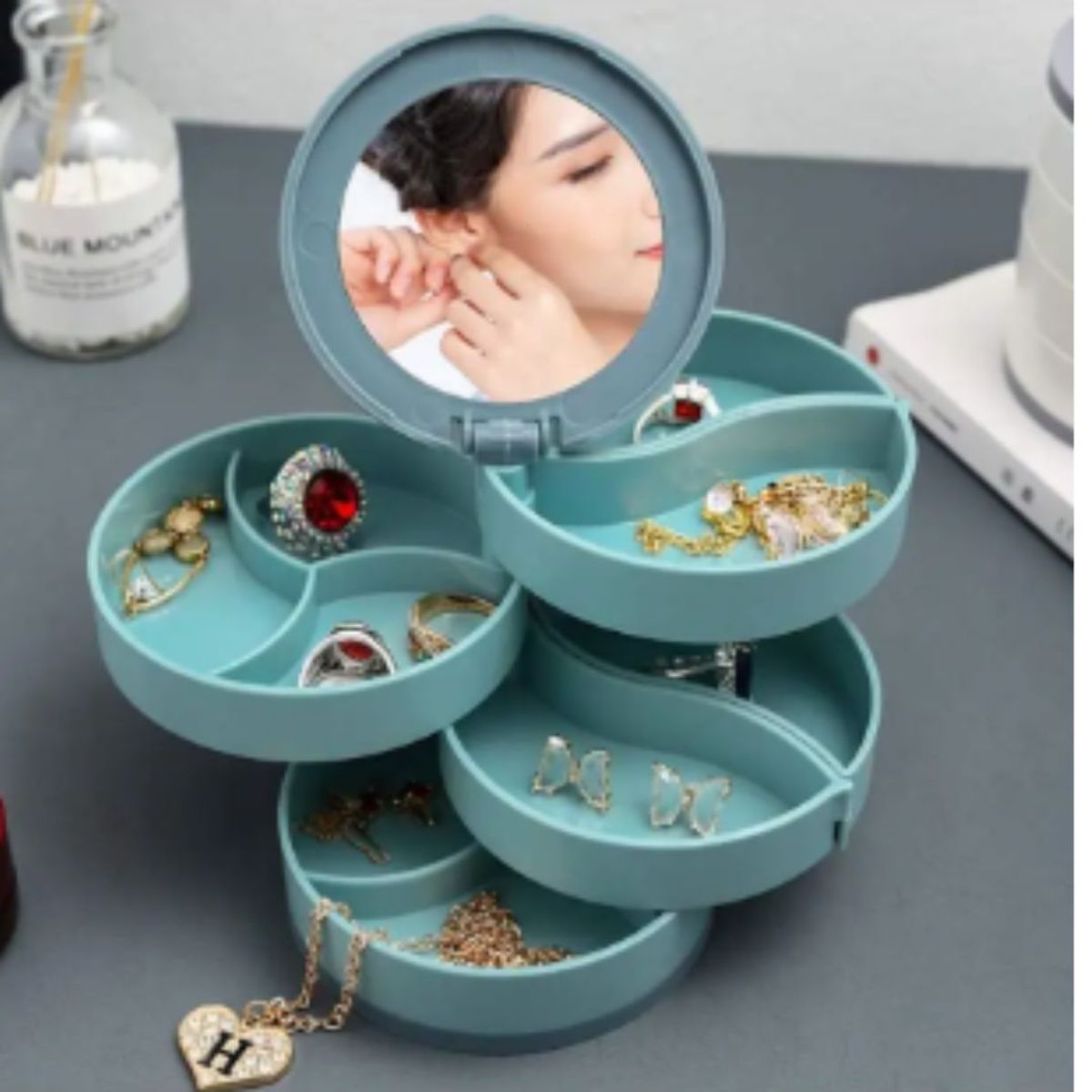 GENERICO - Joyero Organizador Giratorio 360°  Espejo