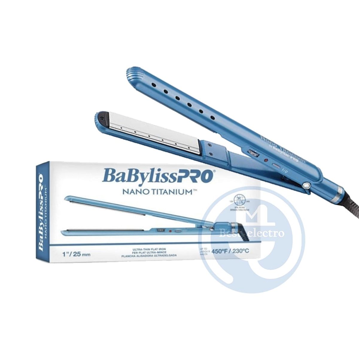 Babyliss Pro - Plancha Alisadora Babyliss BABNT9564TPE Nano Titanium 1 Húmedo y Seco.