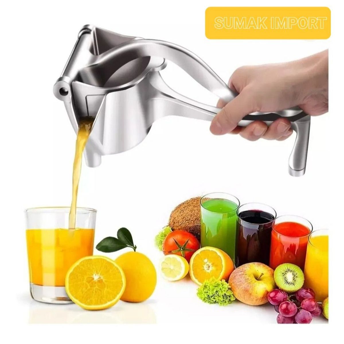 GENERICO - Exprimidor Manual Multifuncional  De Naranja Frutas Acero Inoxidable