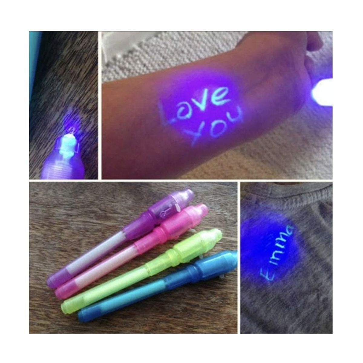 GENERICO - BOLÍGRAFO LAPIZ ESPÍA CON LUZ LED,   TINTA INVISIBLE