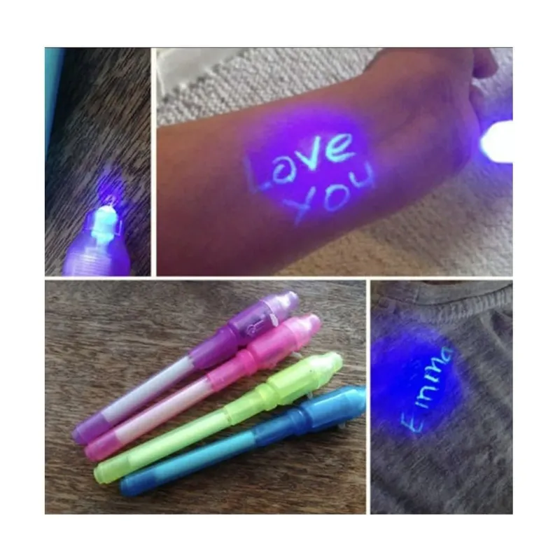 GENERICO - BOLÍGRAFO LAPIZ ESPÍA CON LUZ LED,   TINTA INVISIBLE