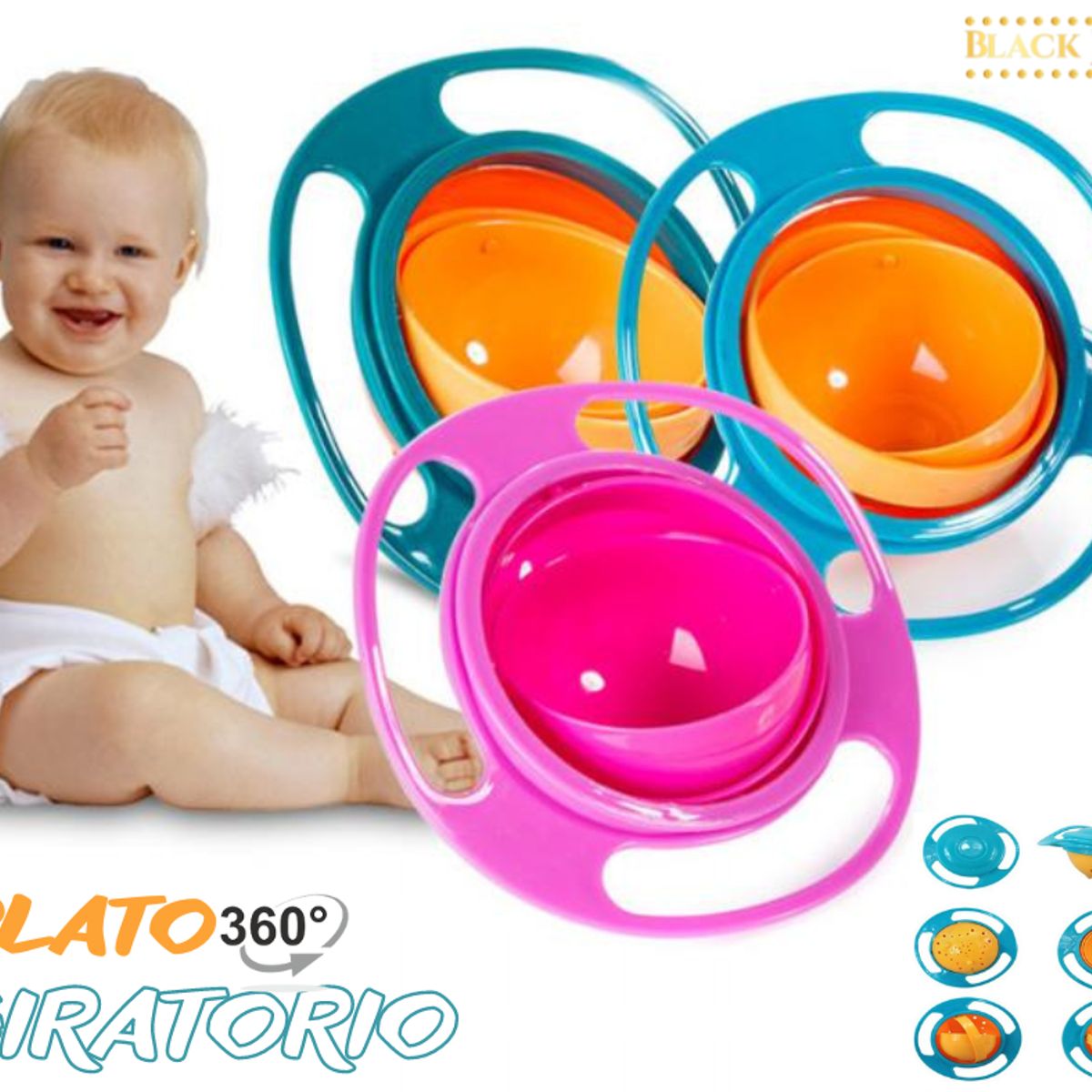 GENERICO - Plato giratorio Antiderrames para niños y bebes