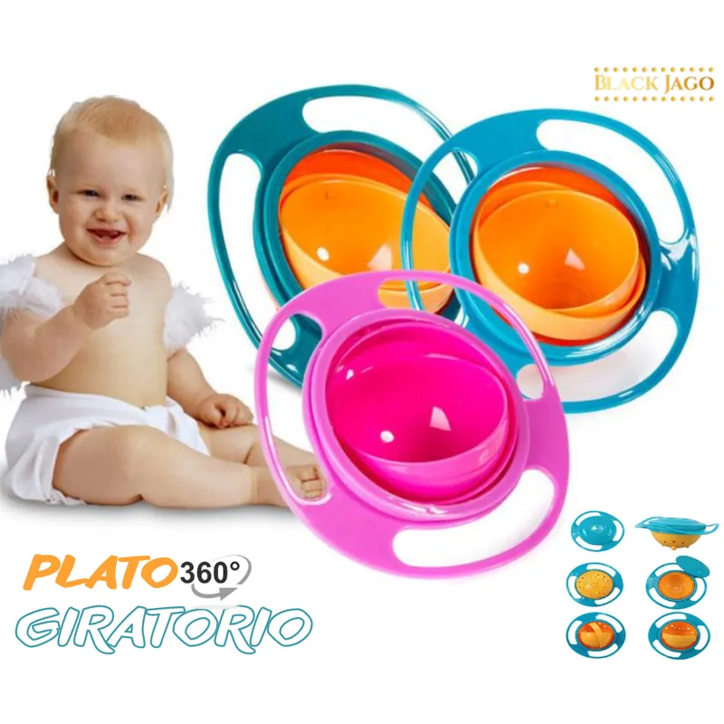 GENERICO - Plato giratorio Antiderrames para niños y bebes