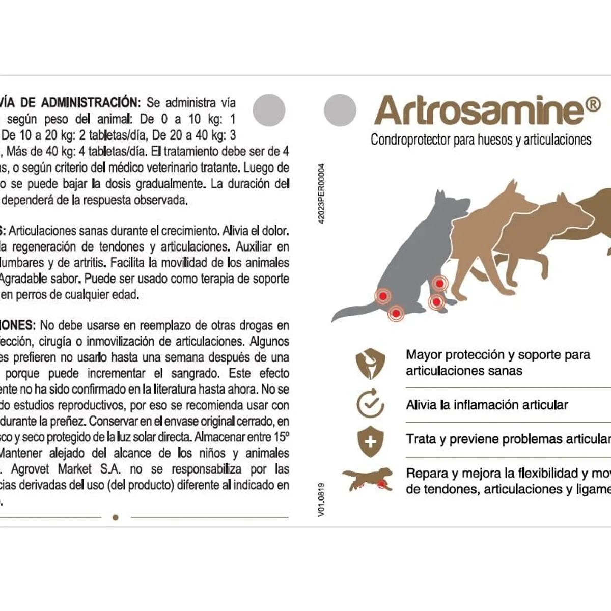 ARTROSAMINE - SUPLEMENTO ARTICULAR PARA PERROS ARTROSAMINE X 60 TAB