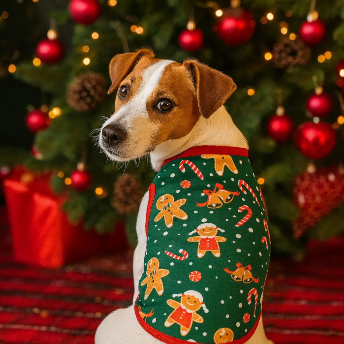GENERICO - POLO GALLETA NAVIDEÑA PARA MASCOTAS - TALLA 2